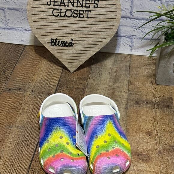 Crocs Classic Spray Dye Clog Shoe Unisex Size M8/W10 - Picture 11 of 11